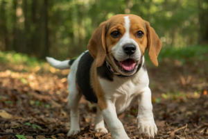 A Beagle exploring the outdoors, guided by curiosity and grounded by connection.