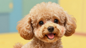 Miniature Poodle curly coat close-up