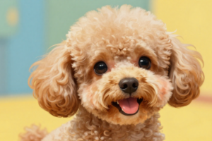 Miniature Poodle curly coat close-up