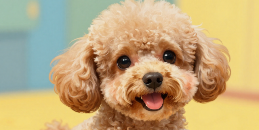 Miniature Poodle curly coat close-up